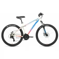 Велосипед FORWARD FLASH 26 2.0 D (26" 21 ск. рост. 15") 2022, белый/голубой, RBK22FW26668